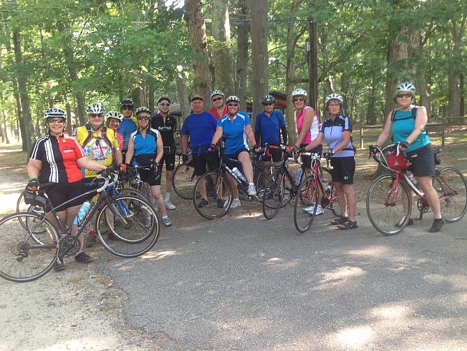 Bill's C+ riders at the start of their ride. Submitted by Norm