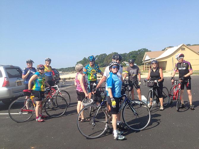 Some of Dick's riders at the Mattituck Beach. Submitted by Norm