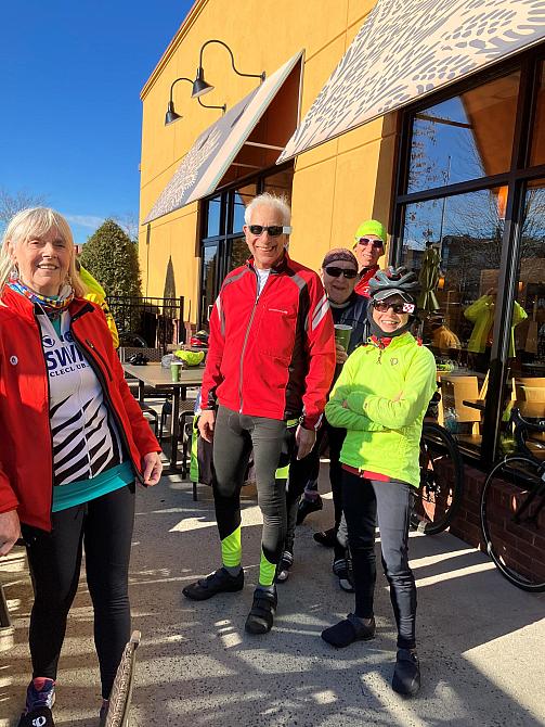 Some of Susan's and Ronnie's Riders at Panera ..